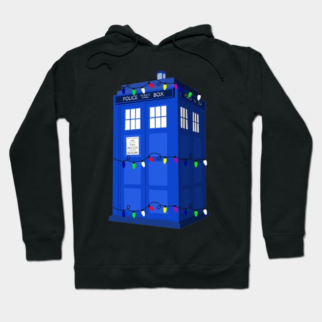 Merry Christmas Lights Tardis Hoodie by charlescheshire